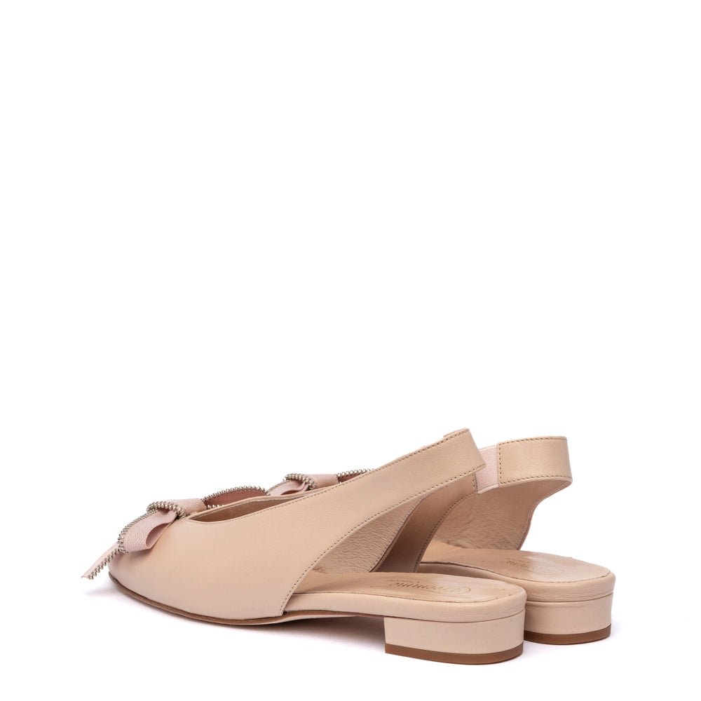 Slingback bassa in nappa nude - TreemmeCreazioni