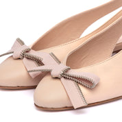 Slingback bassa in nappa nude - TreemmeCreazioni