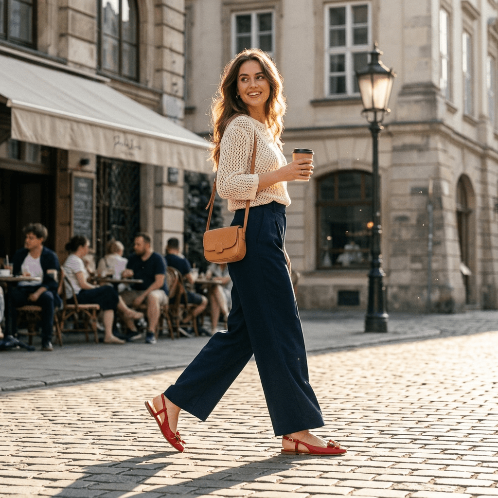 Slingback bassa in nappa rosso - TreemmeCreazioni