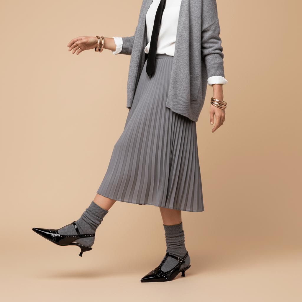 Slingback brogue in naplak nero. - TreemmeCreazioni