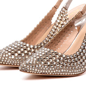 Slingback bronzo con cristalli - TreemmeCreazioni