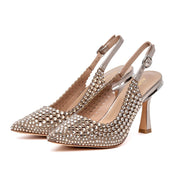 Slingback bronzo con cristalli - TreemmeCreazioni