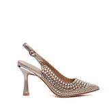 Slingback bronzo con cristalli