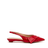 Slingback con fiocco in liz rosso.