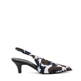 Slingback con stampa cow muccata.