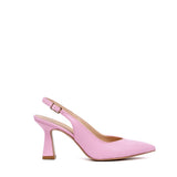 Slingback in liz rosa con tacco clessidra.