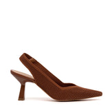 Slingback in elasticizzato cuoio.