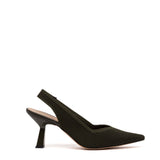 Slingback in elasticizzato verde.