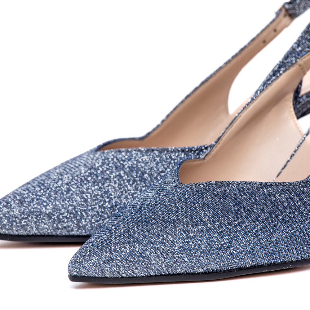 Slingback in gagliardo blu con scollo a cuore - TreemmeCreazioni