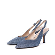 Slingback in gagliardo blu con scollo a cuore - TreemmeCreazioni
