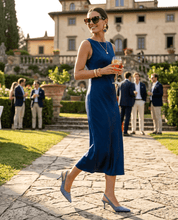 Slingback in gagliardo blu con scollo a cuore - TreemmeCreazioni