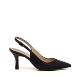 Slingback in gagliardo nero con tacco.