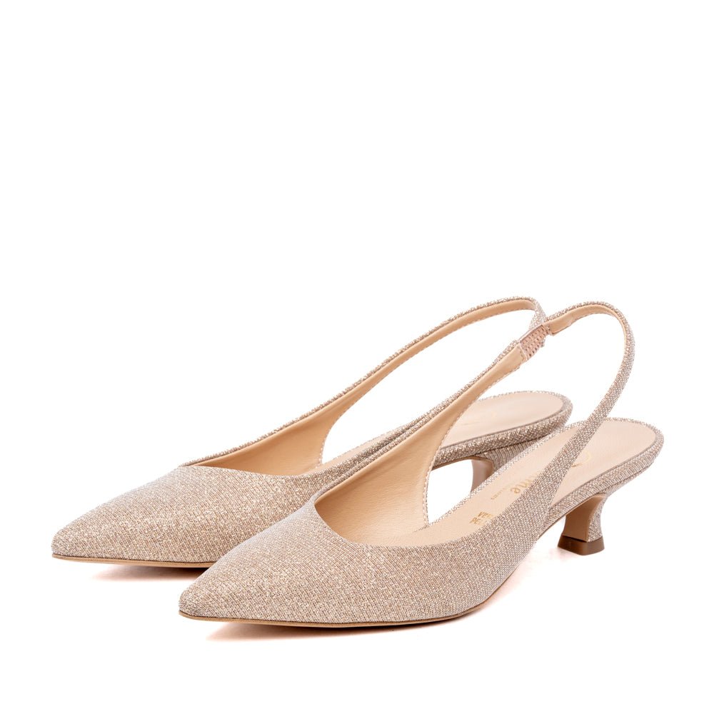Slingback in gagliardo nude con tacco basso - TreemmeCreazioni