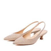Slingback in gagliardo nude con tacco basso - TreemmeCreazioni