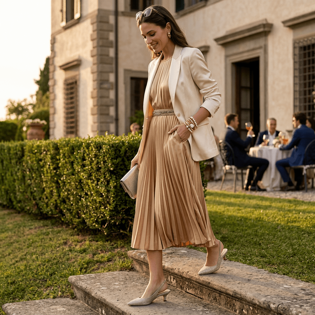 Slingback in gagliardo nude con tacco basso - TreemmeCreazioni