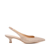 Slingback in gagliardo nude con tacco basso