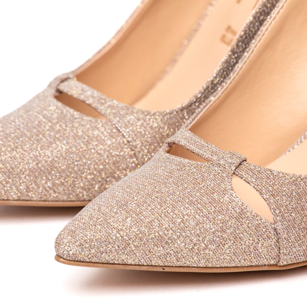 Slingback in gagliardo nude platino - TreemmeCreazioni