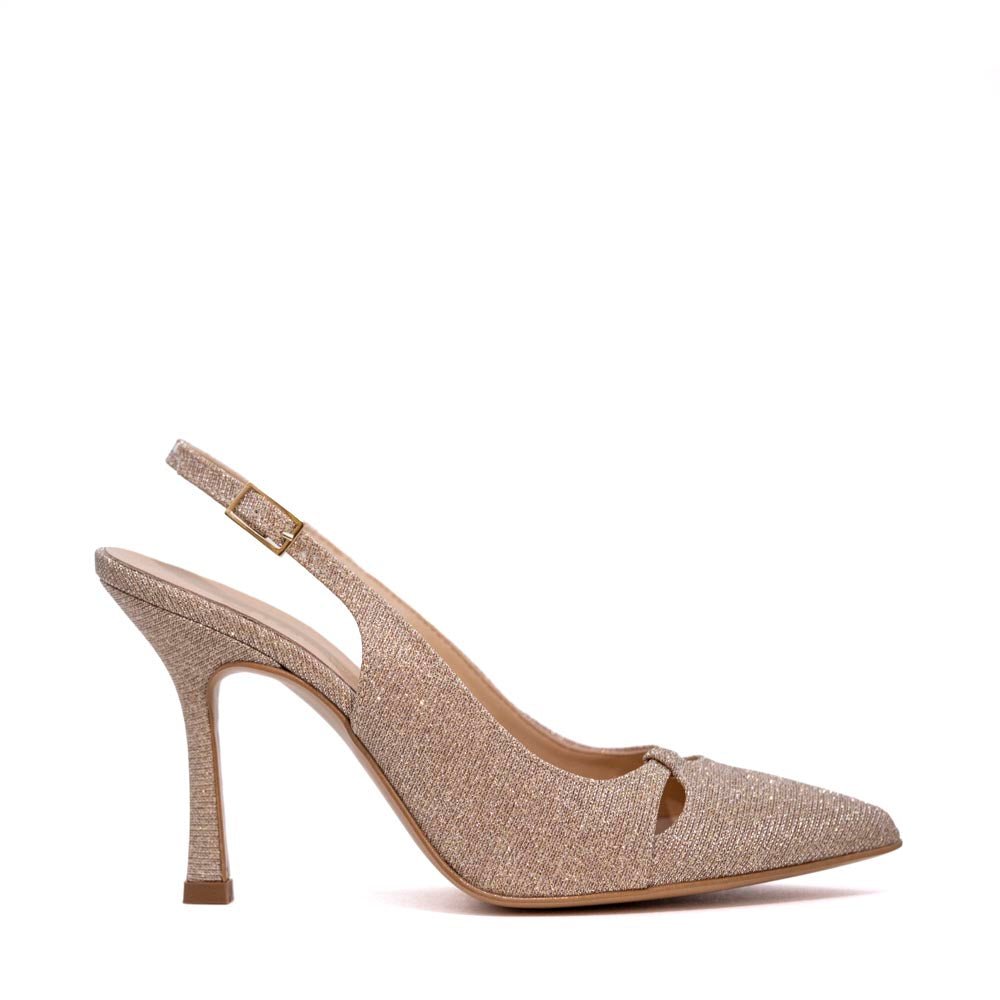 Slingback in gagliardo nude platino - TreemmeCreazioni