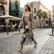 Slingback in gagliardo nude platino - TreemmeCreazioni