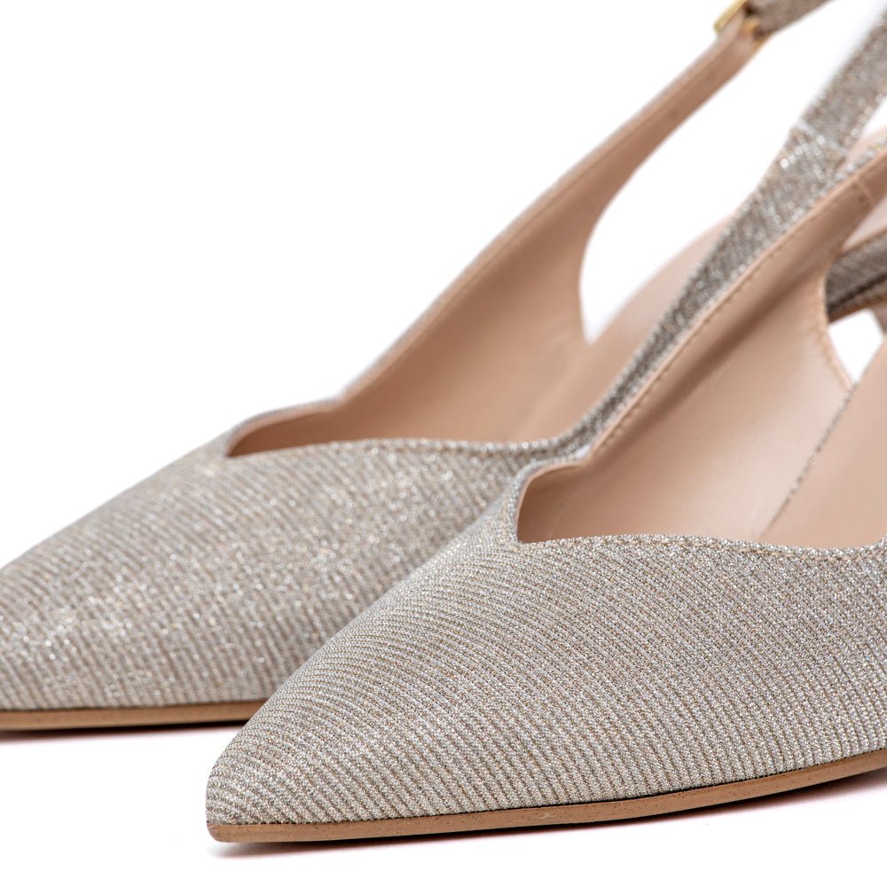 Slingback in gagliardo platino con scollo a cuore - TreemmeCreazioni
