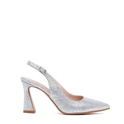 Slingback in jolier argento con tacco. - TreemmeCreazioni