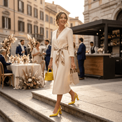 Slingback in liz giallo limone con tacco clessidra. - TreemmeCreazioni