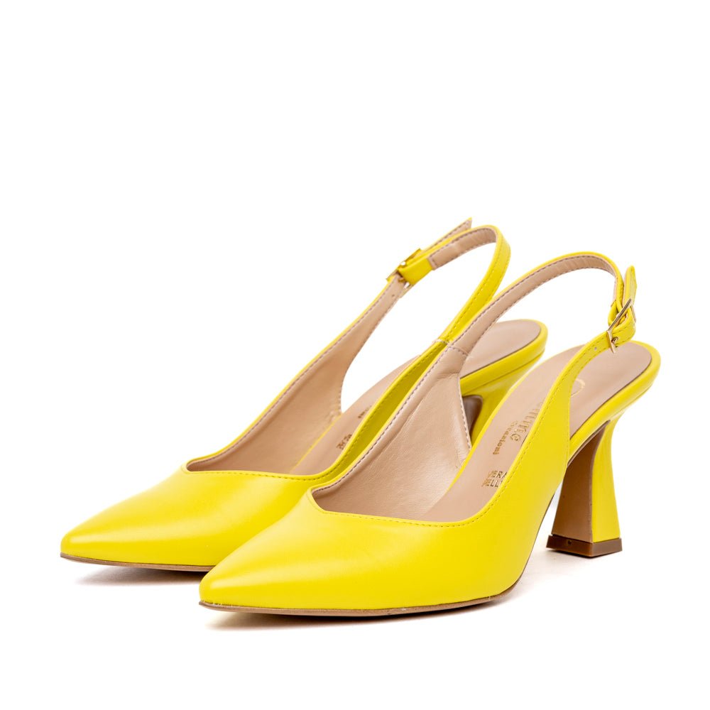 Slingback in liz giallo limone - TreemmeCreazioni
