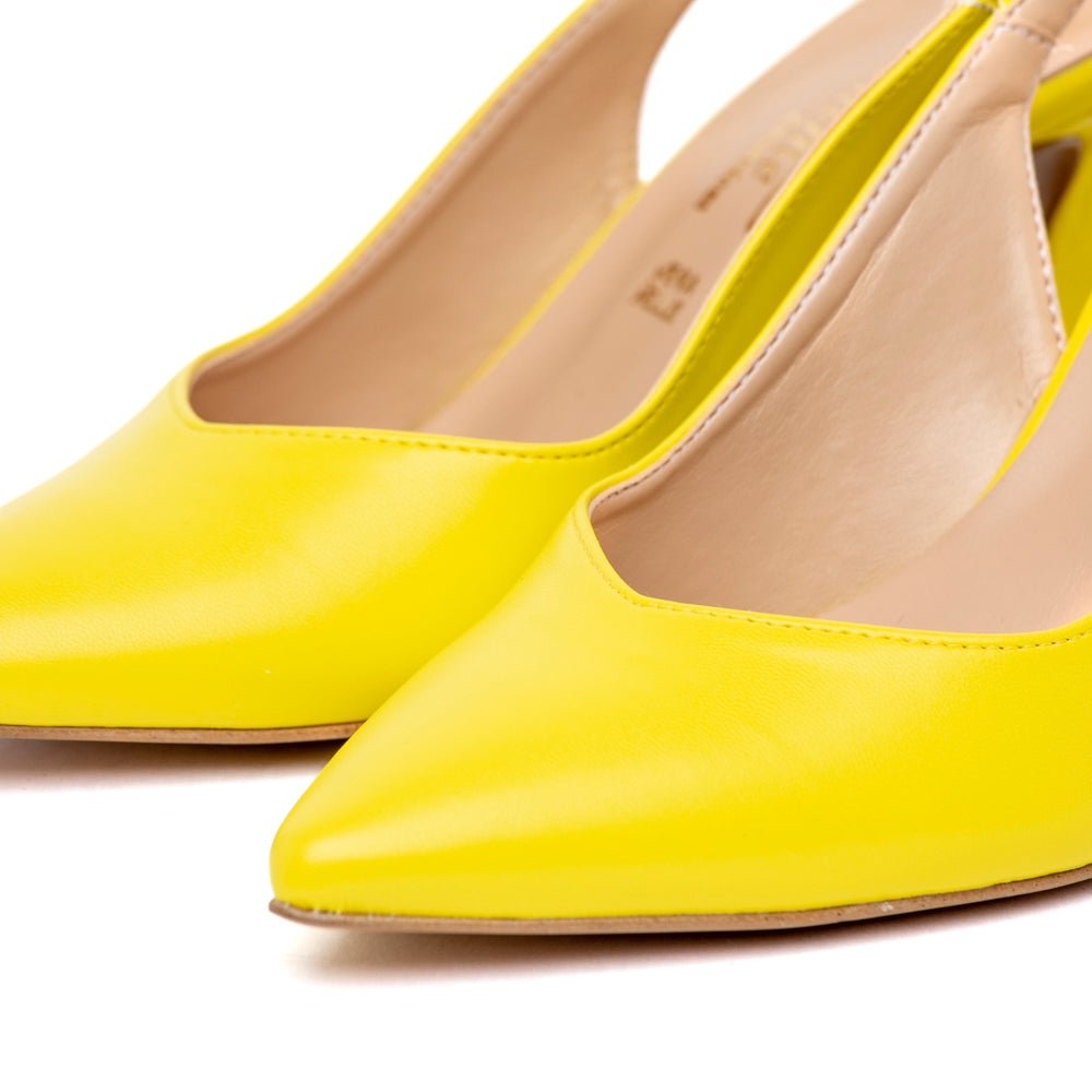 Slingback in liz giallo limone - TreemmeCreazioni