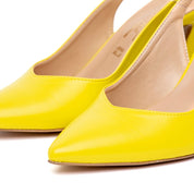 Slingback in liz giallo limone - TreemmeCreazioni