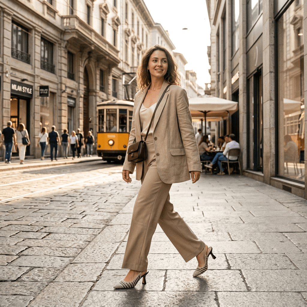 Slingback in liz intrecciato beige e cioccolato - TreemmeCreazioni
