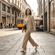 Slingback in liz intrecciato beige e cioccolato - TreemmeCreazioni