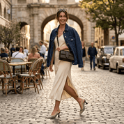 Slingback in liz intrecciato beige e cioccolato - TreemmeCreazioni