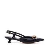 Slingback in liz nero con morsetto.