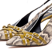 Slingback in liz pitonato - TreemmeCreazioni