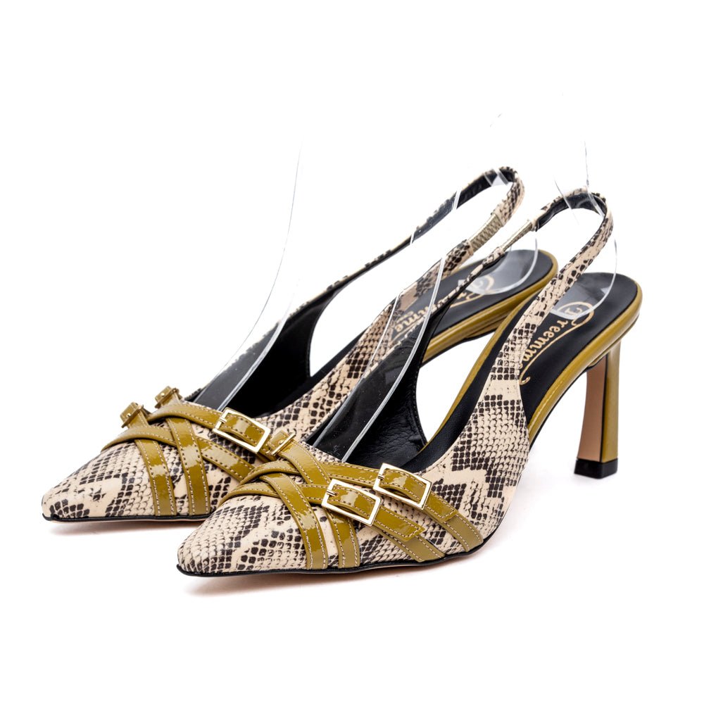 Slingback in liz pitonato - TreemmeCreazioni