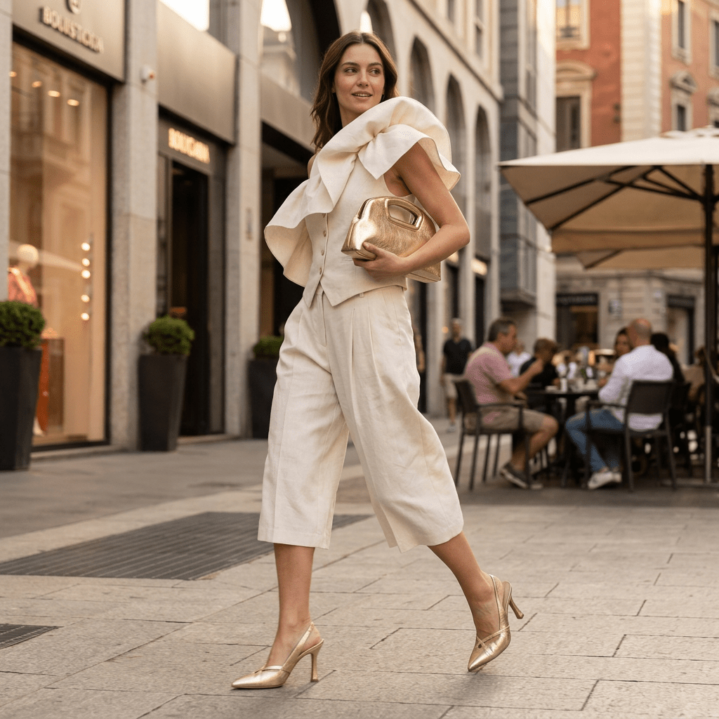 Slingback in lume platino con tacco. - TreemmeCreazioni