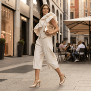 Slingback in lume platino con tacco. - TreemmeCreazioni