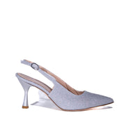 Slingback in microglitter argento - TreemmeCreazioni