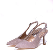 Slingback in microglitter cipria - TreemmeCreazioni