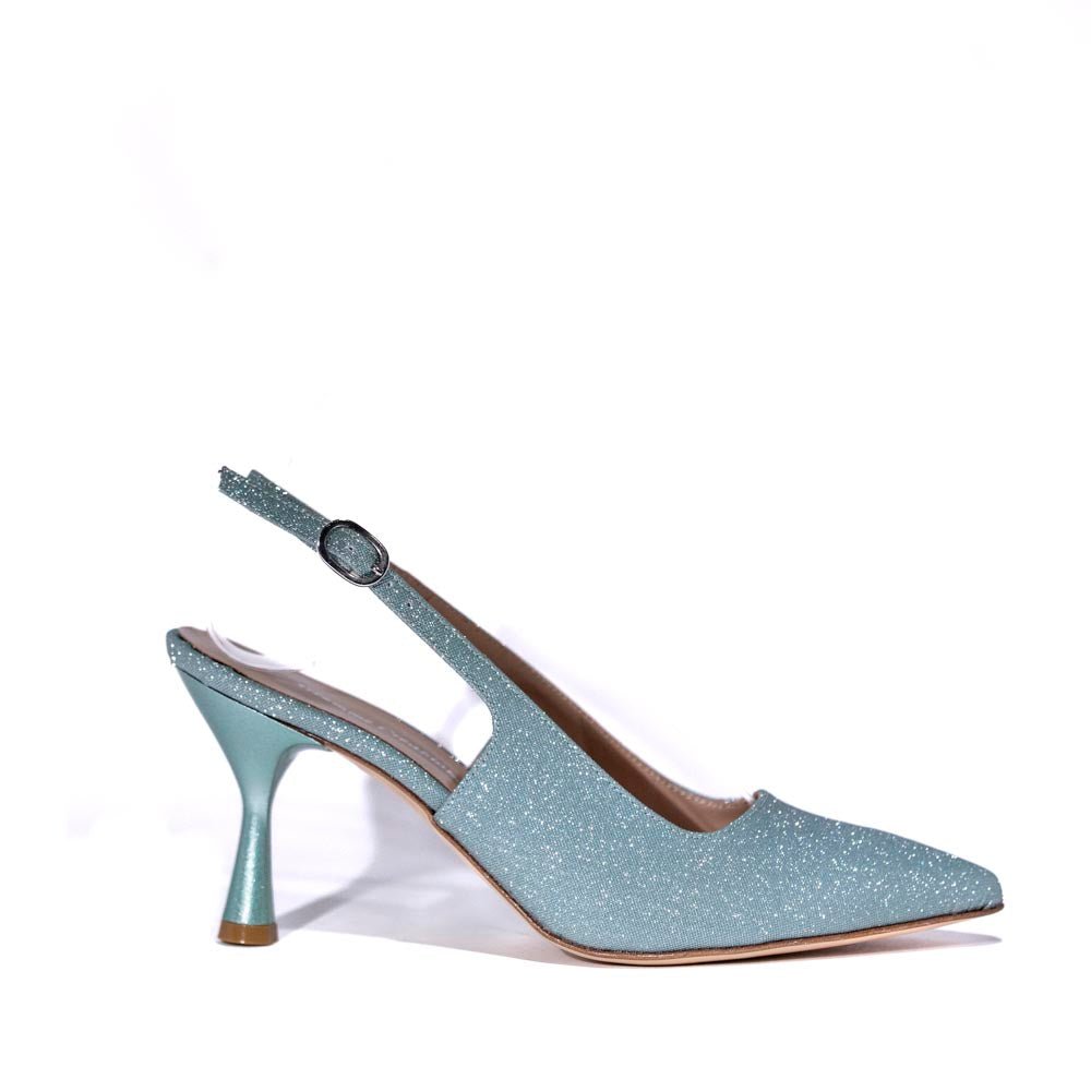 Slingback in microglitter menta - TreemmeCreazioni
