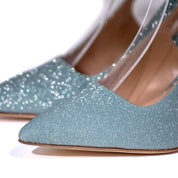 Slingback in microglitter menta - TreemmeCreazioni