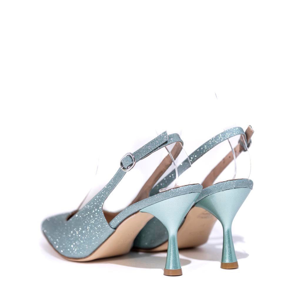 Slingback in microglitter menta - TreemmeCreazioni