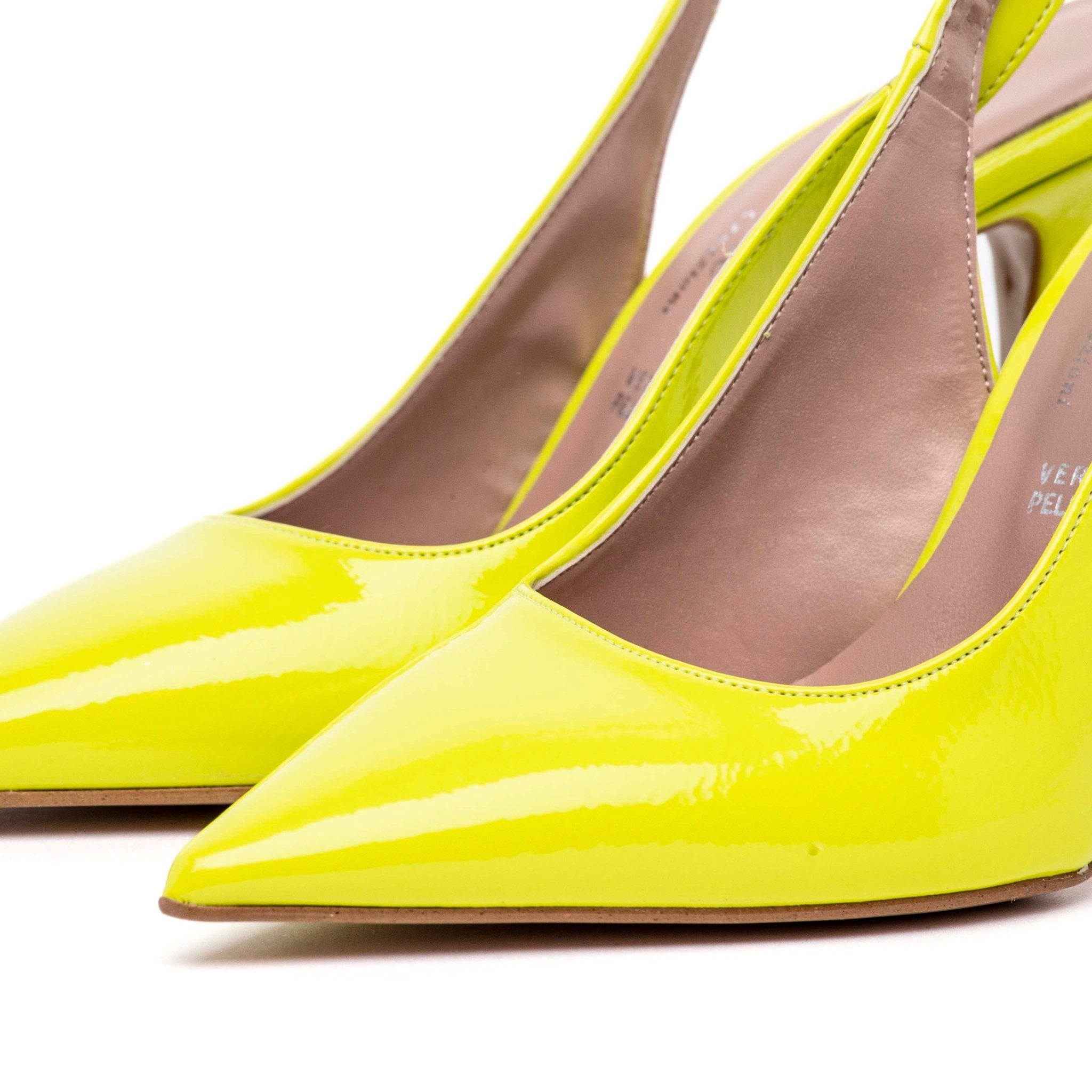 Slingback in naplak giallo. - TreemmeCreazioni
