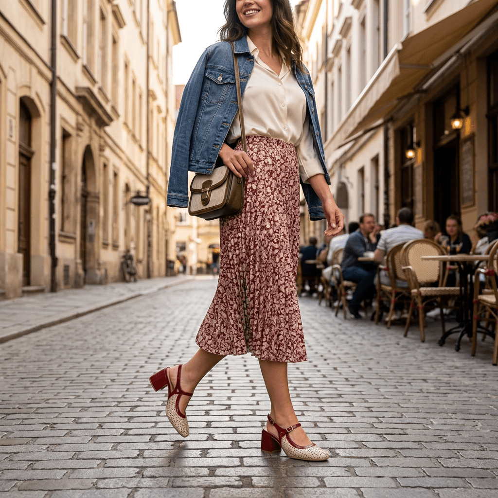 Slingback in naplak laserato rosso e nude - TreemmeCreazioni
