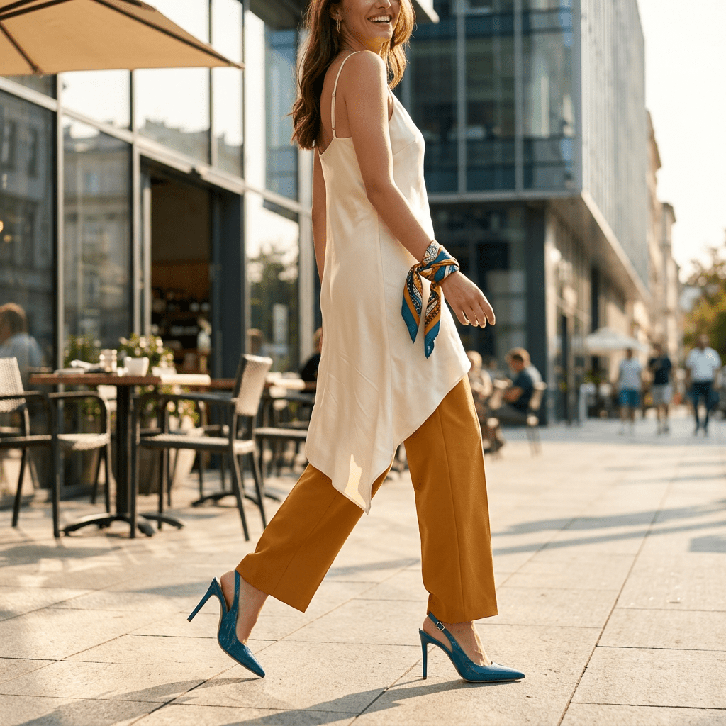 Slingback in naplak ottanio con tacco. - TreemmeCreazioni