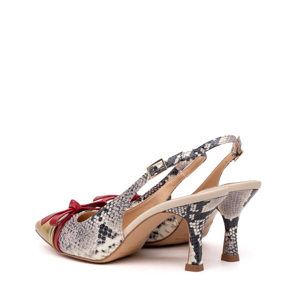 Slingback in naplak pitonata - TreemmeCreazioni