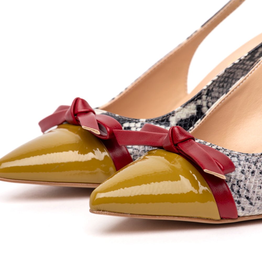 Slingback in naplak pitonata - TreemmeCreazioni