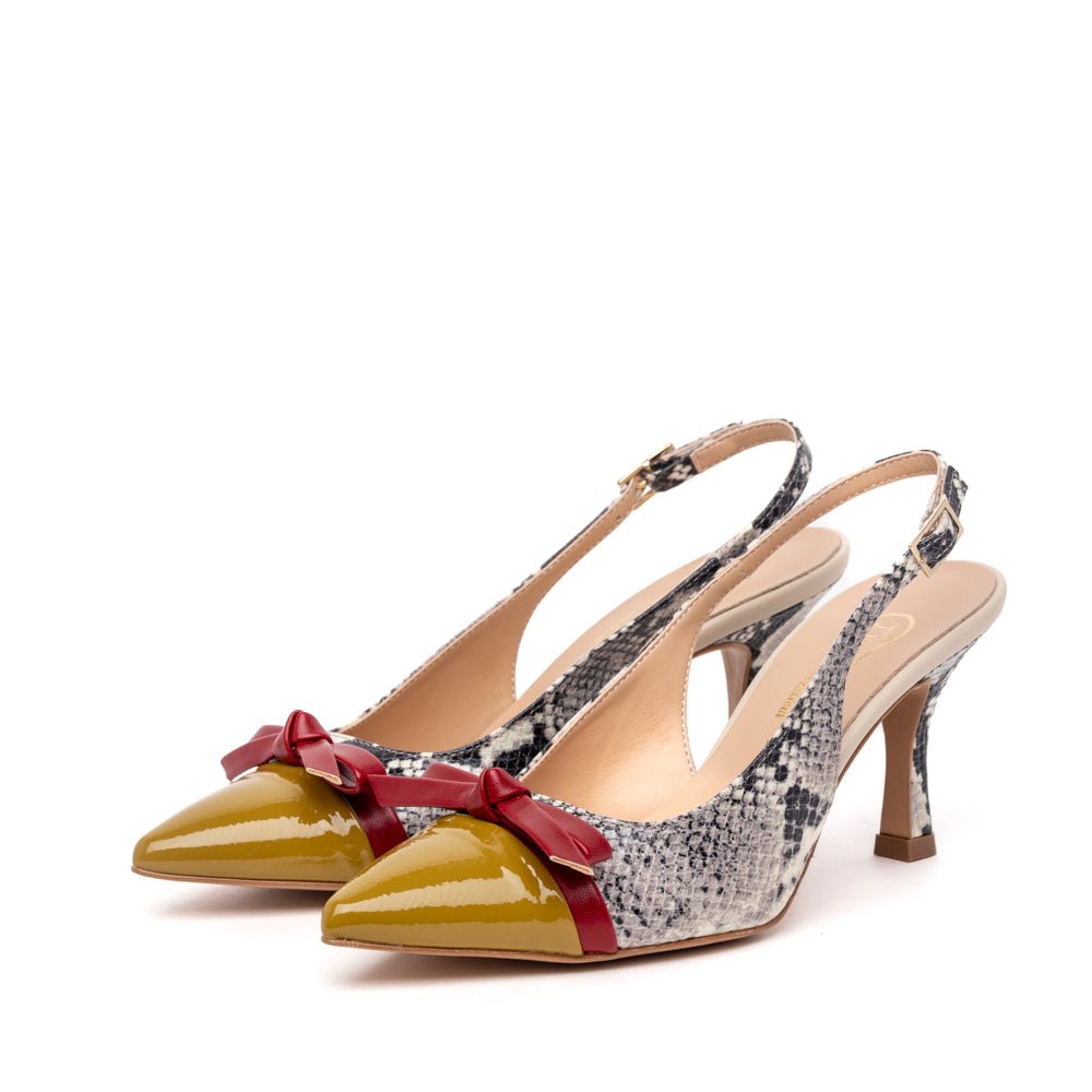 Slingback in naplak pitonata - TreemmeCreazioni