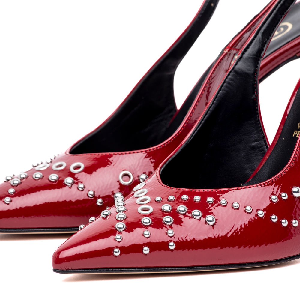 Slingback in naplak rosso india - TreemmeCreazioni