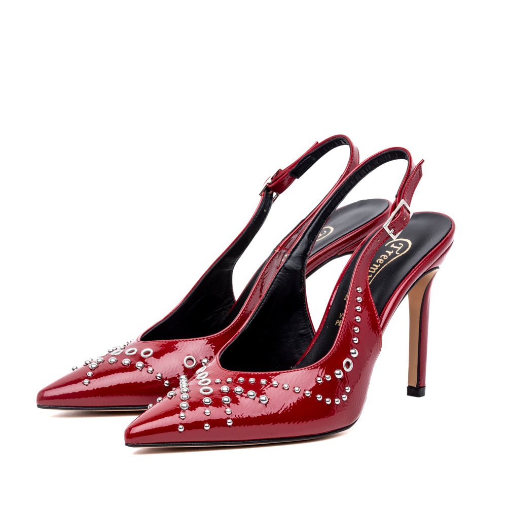 Slingback in naplak rosso india - TreemmeCreazioni